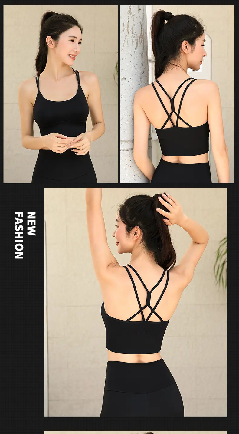 White Cross Back Sports Bra for Large Sizes — feature 21