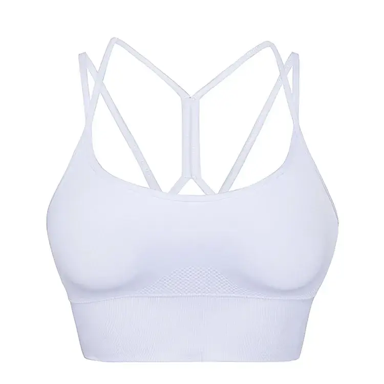 White Cross Back Sports Bra for Large Sizes