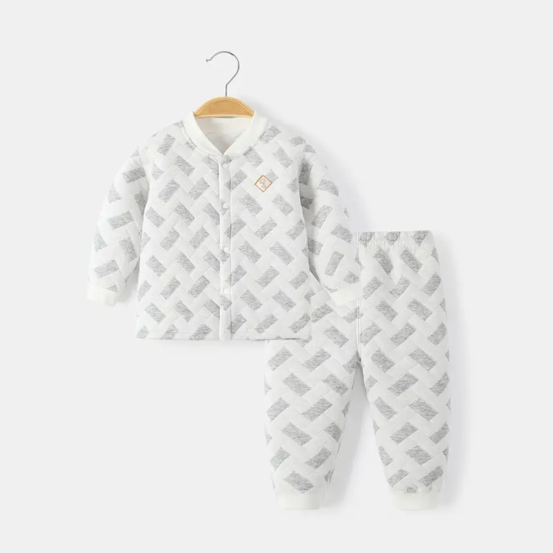 Green Quilted Baby Pajamas Set for Newborn