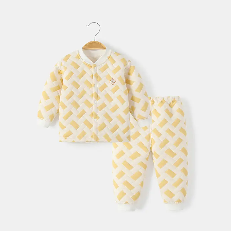 Green Quilted Baby Pajamas Set for Newborn