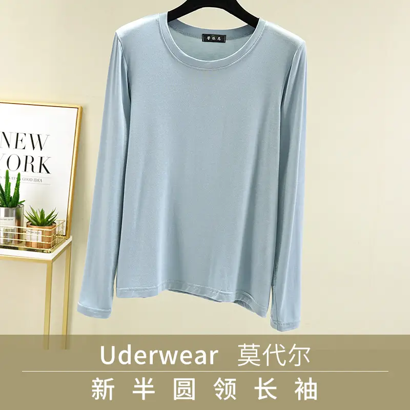Women's Pink Long Sleeve Crewneck T-Shirt - Image 12