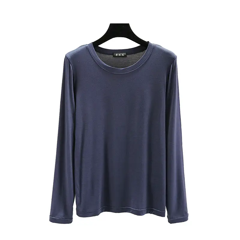 Women's Pink Long Sleeve Crewneck T-Shirt - Image 15
