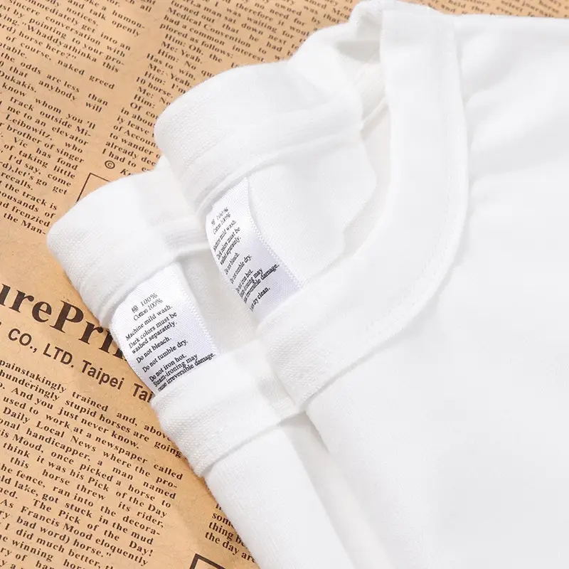 300g Japanese Heavy Sanding Cotton Long Sleeve T-Shirt White Base - Image 9