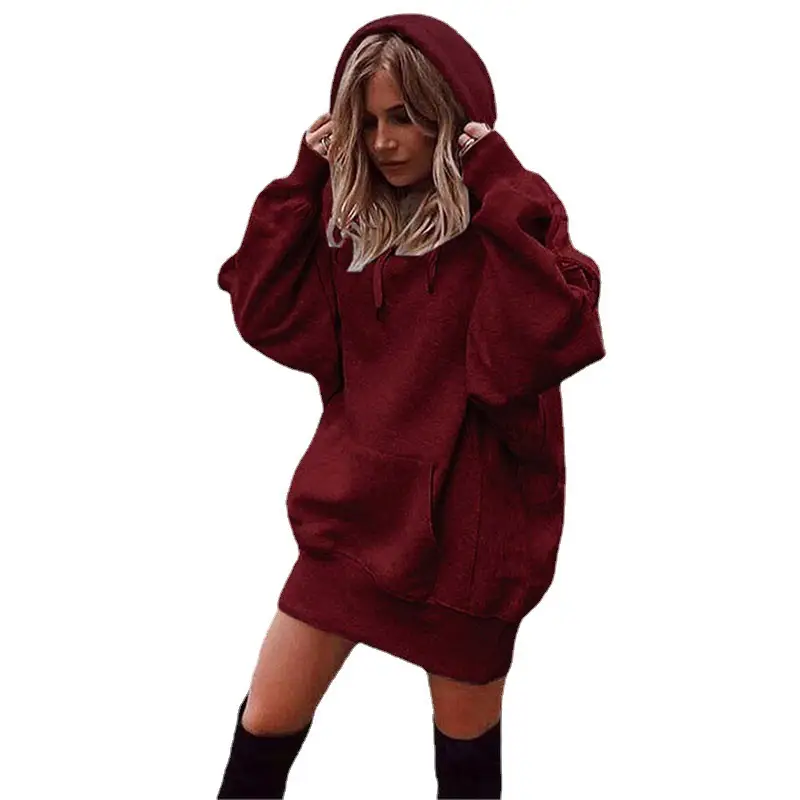 Purple Hooded Fleece Sweatshirt for Women - Image 11