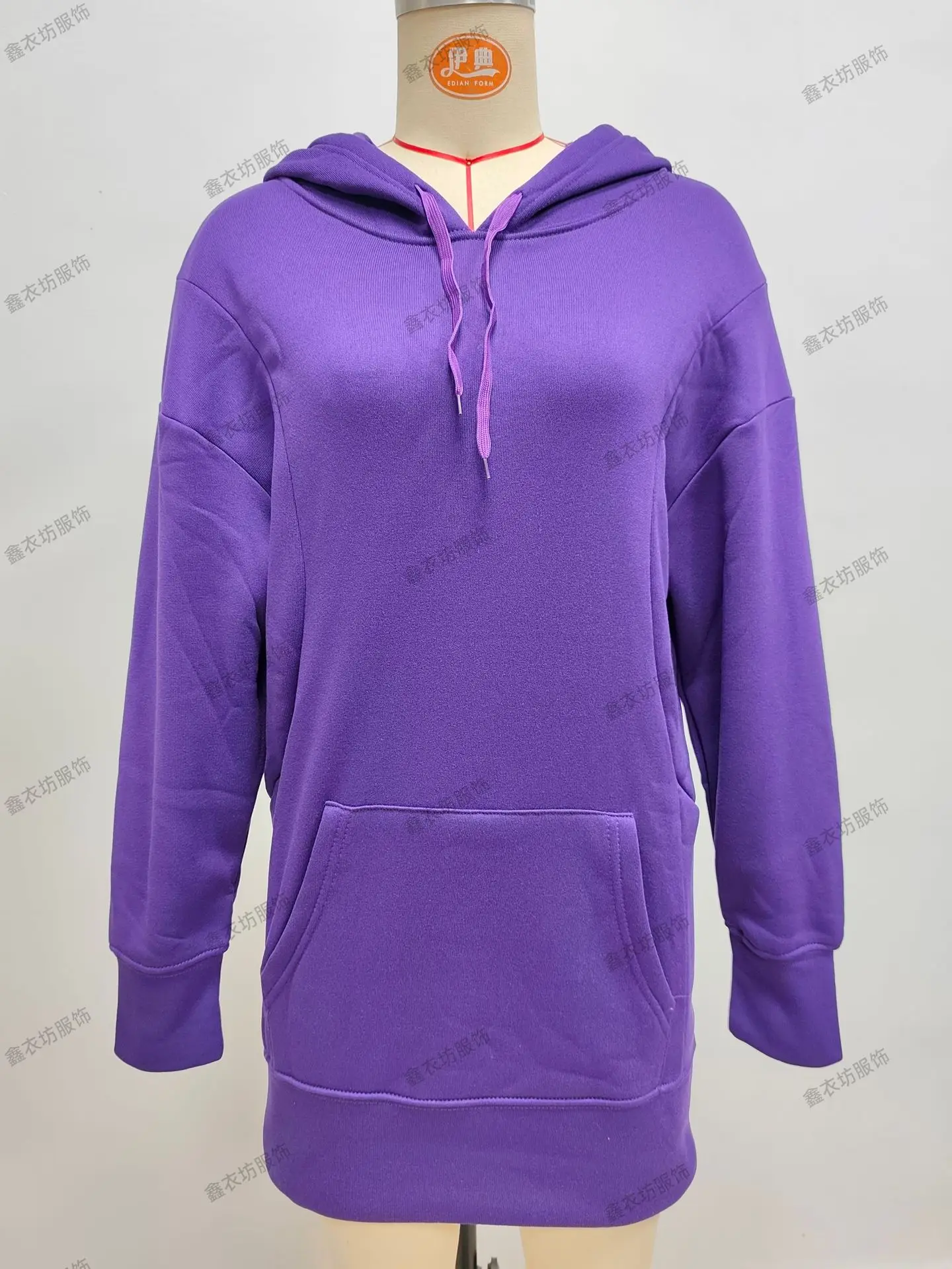 Purple Hooded Fleece Sweatshirt for Women — feature 24