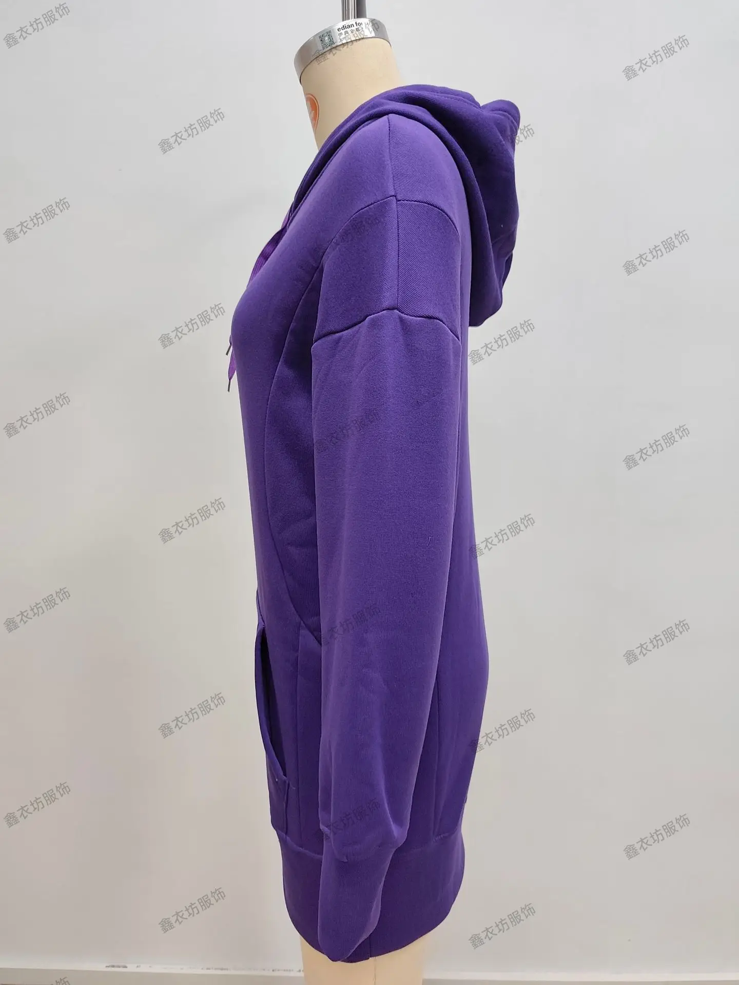 Purple Hooded Fleece Sweatshirt for Women — feature 25