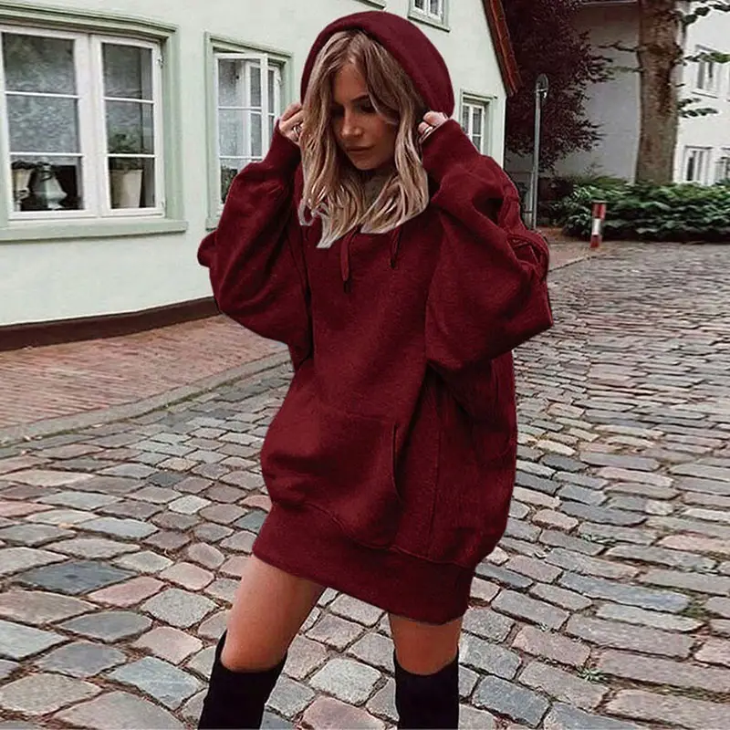 Purple Hooded Fleece Sweatshirt for Women - Image 5