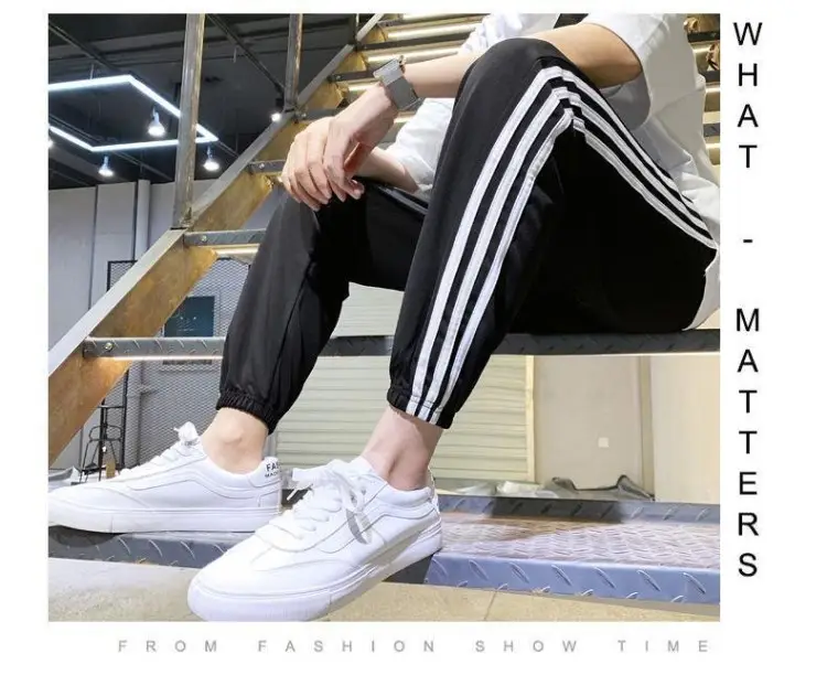 Fleece-lined Cropped Ankle Pants for Men Black — feature 7