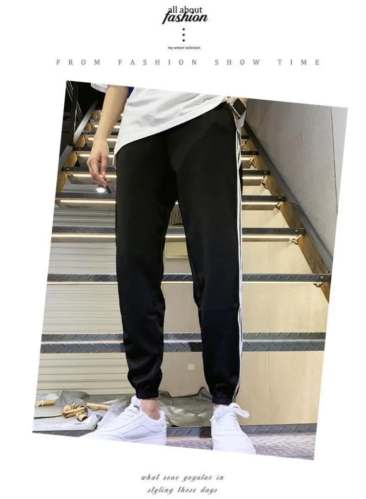 Fleece-lined Cropped Ankle Pants for Men Black — feature 8