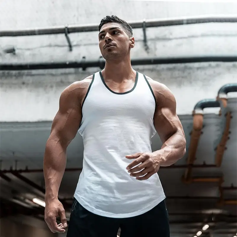 Men Maroon Bodybuilding Vest Cotton Summer - Image 10