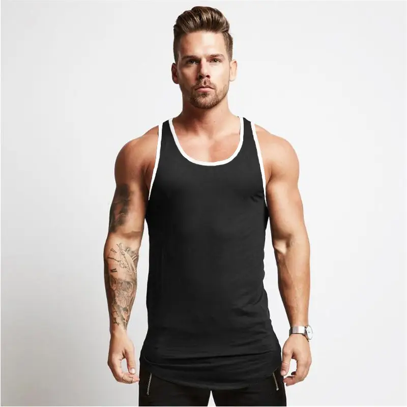 Men Maroon Bodybuilding Vest Cotton Summer - Image 6