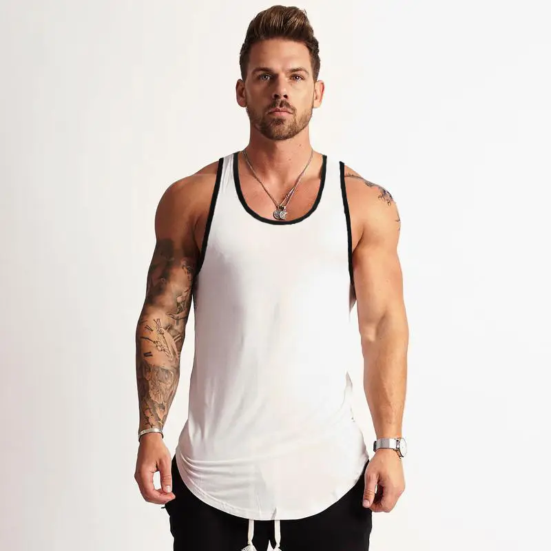 Men Maroon Bodybuilding Vest Cotton Summer - Image 7