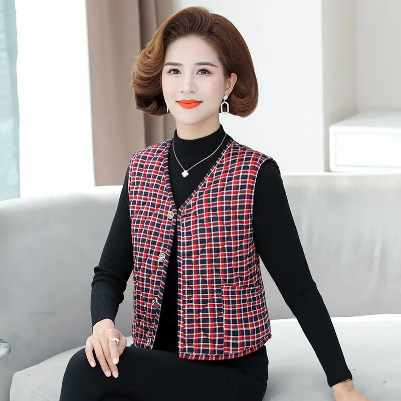 Middle-aged Embroidered Waistcoat Vest for Winter - Image 2
