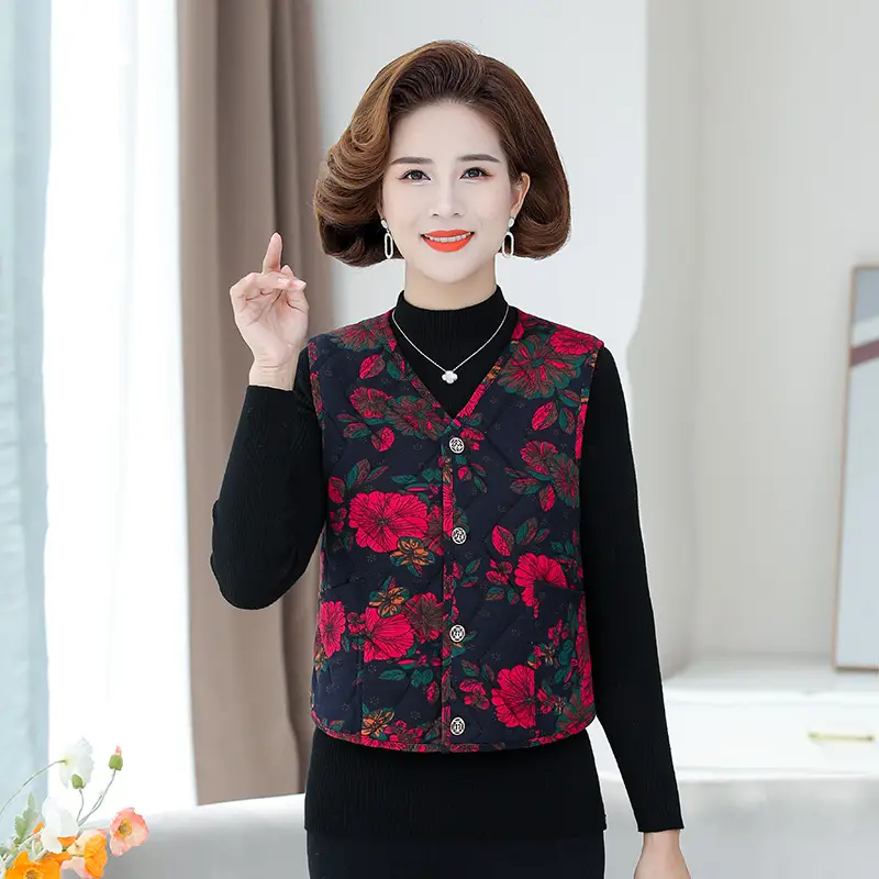 Middle-aged Embroidered Waistcoat Vest for Winter - Image 4