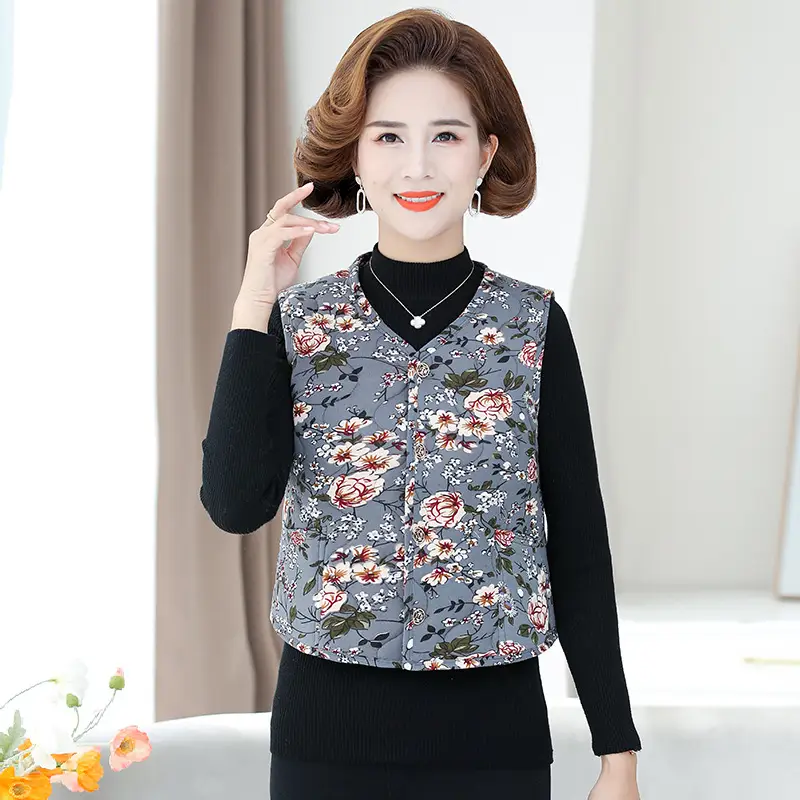 Middle-aged Embroidered Waistcoat Vest for Winter - Image 5