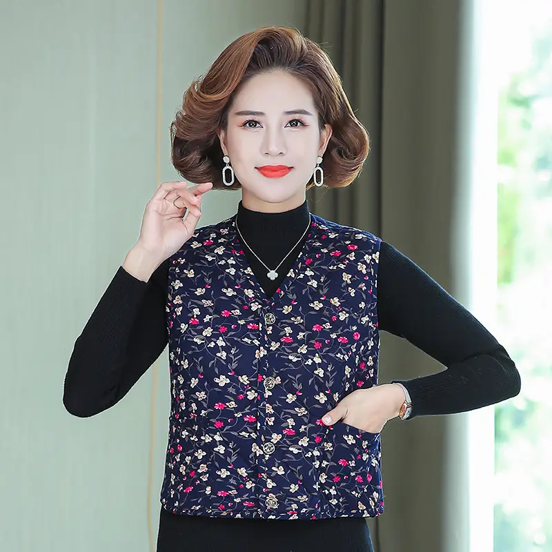 Middle-aged Embroidered Waistcoat Vest for Winter - Image 6