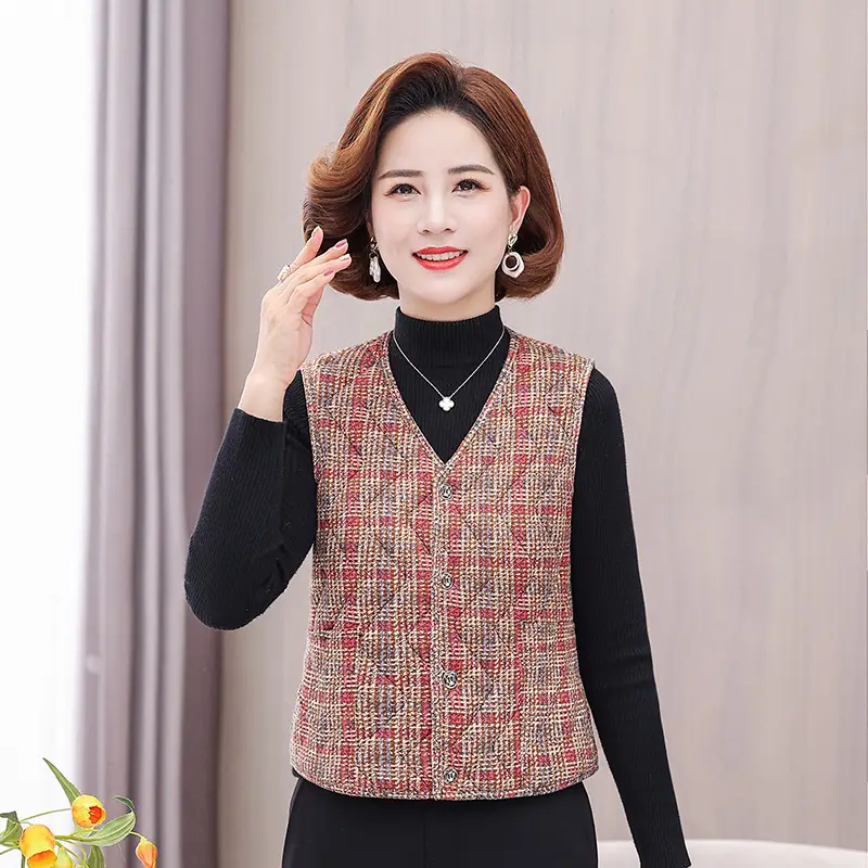 Middle-aged Embroidered Waistcoat Vest for Winter - Image 7