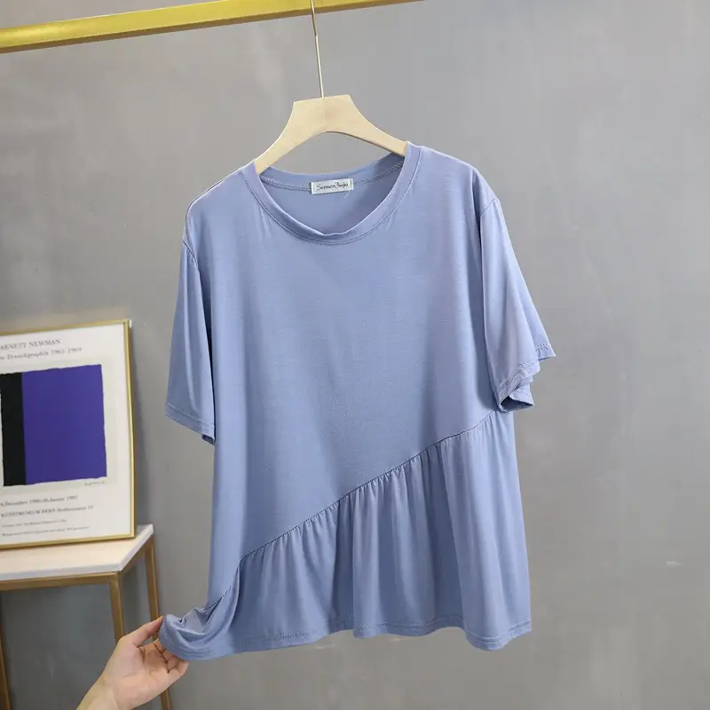 Women Loose Fit T-Shirt Grey Summer Casual Wear - Image 6