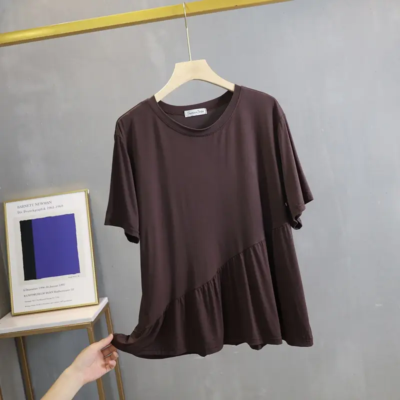 Women Loose Fit T-Shirt Grey Summer Casual Wear - Image 10