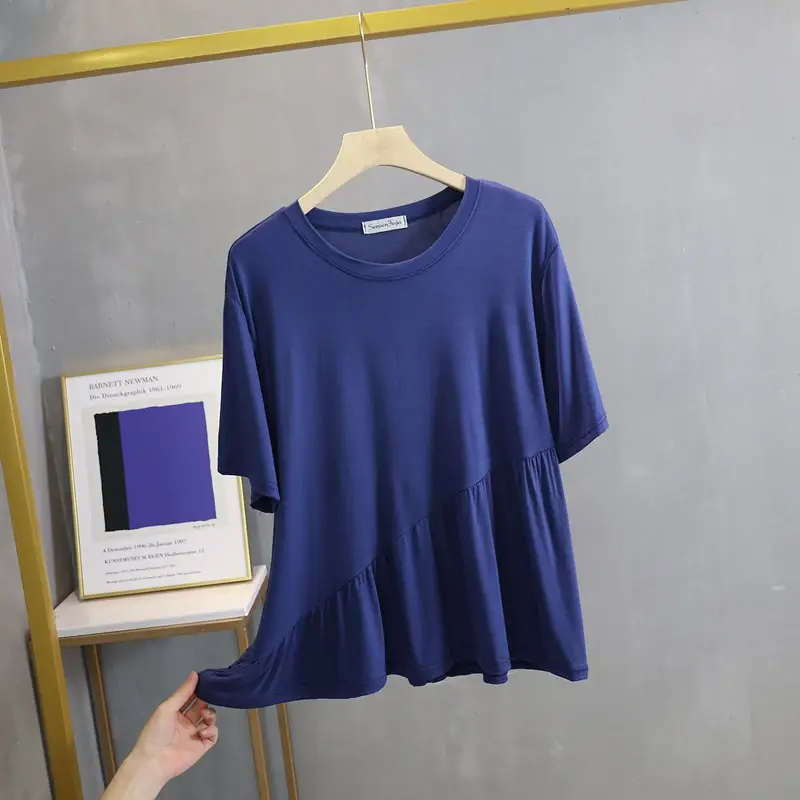 Women Loose Fit T-Shirt Grey Summer Casual Wear - Image 4