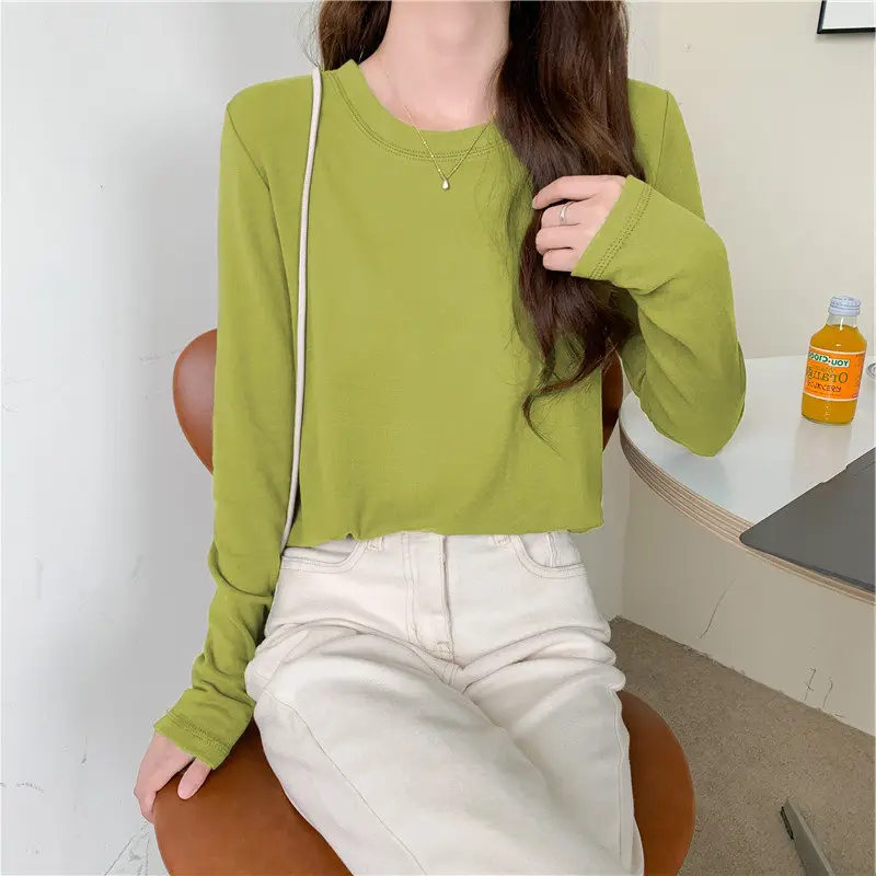 Women's Long Sleeve Black T-Shirt 2024 Autumn — feature 14
