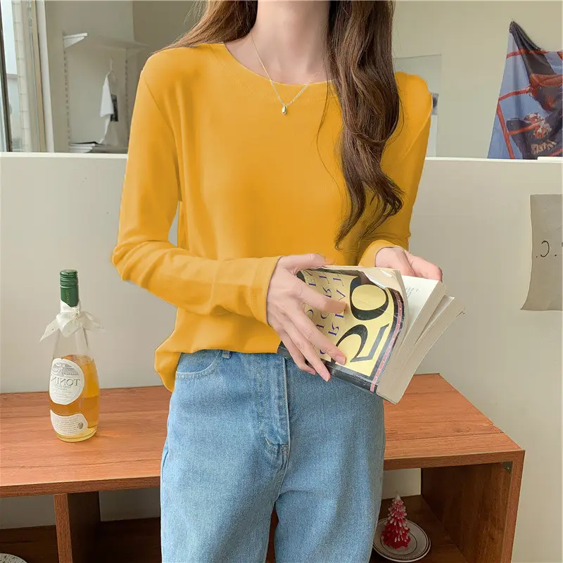 Women's Long Sleeve Black T-Shirt 2024 Autumn — feature 16