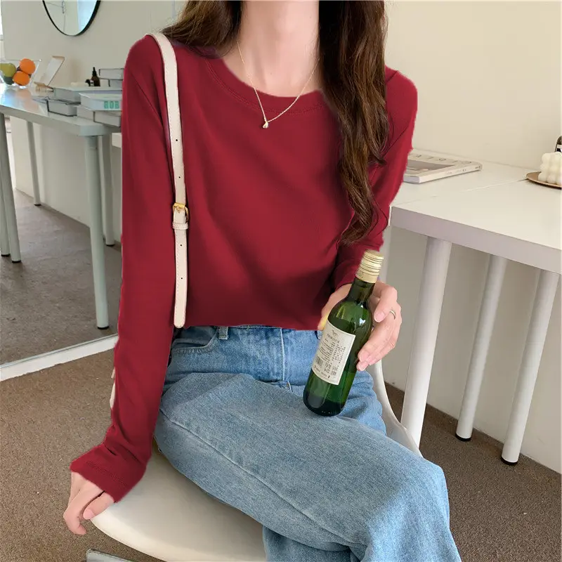 Women's Long Sleeve Black T-Shirt 2024 Autumn — feature 17