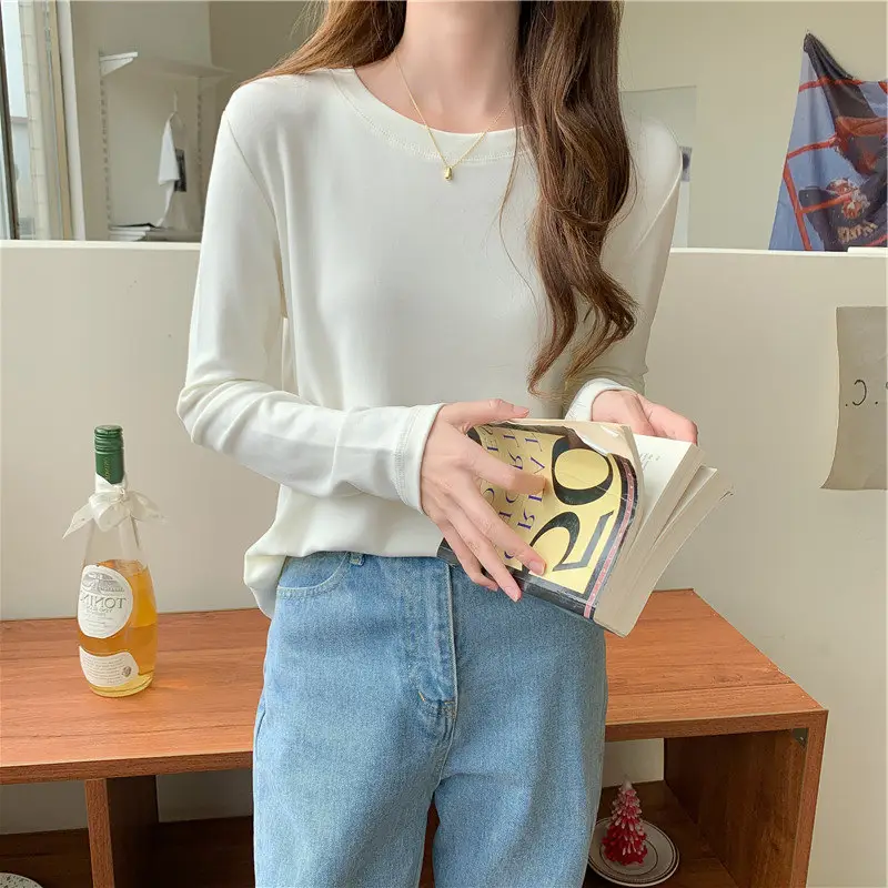 Women's Long Sleeve Black T-Shirt 2024 Autumn — feature 4