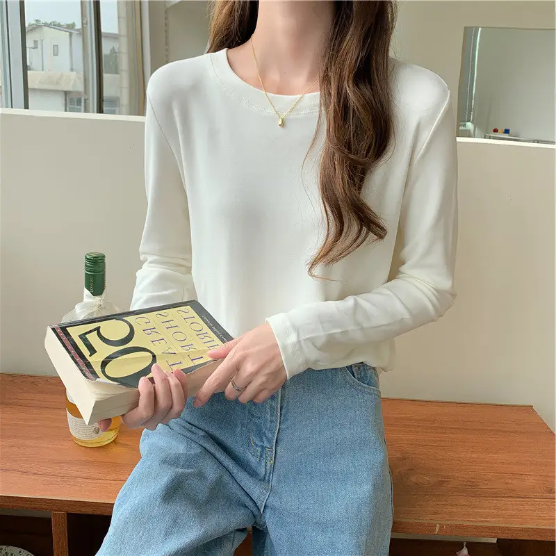 Women's Long Sleeve Black T-Shirt 2024 Autumn — feature 5