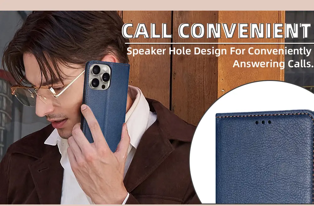 Blue Leather 5G Mobile Case for A04E 4G — feature 19