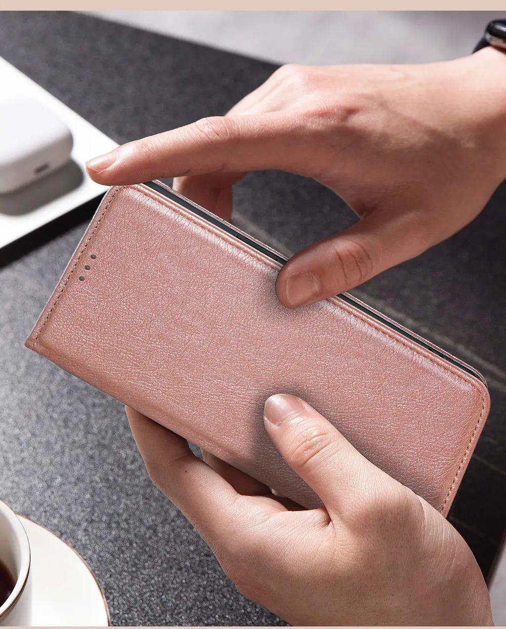 Blue Leather 5G Mobile Case for A04E 4G — feature 6