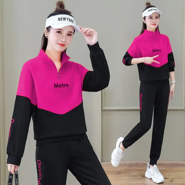Women Winter New Cross-border Sports Suit Yellow Black