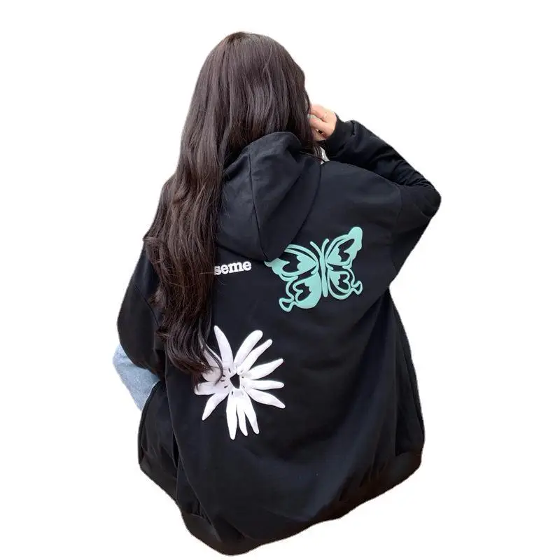 Autumn 2022 Black Butterfly Hoodie for Women - Image 6