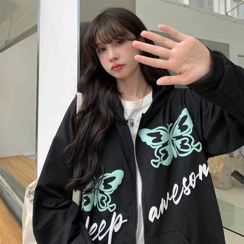 Autumn 2022 Black Butterfly Hoodie for Women — feature 10