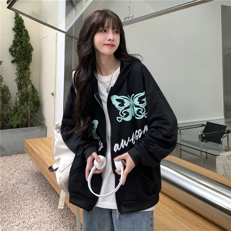 Autumn 2022 Black Butterfly Hoodie for Women — feature 12