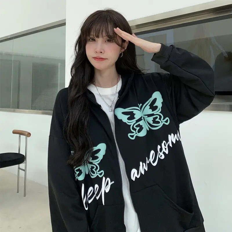 Autumn 2022 Black Butterfly Hoodie for Women — feature 14