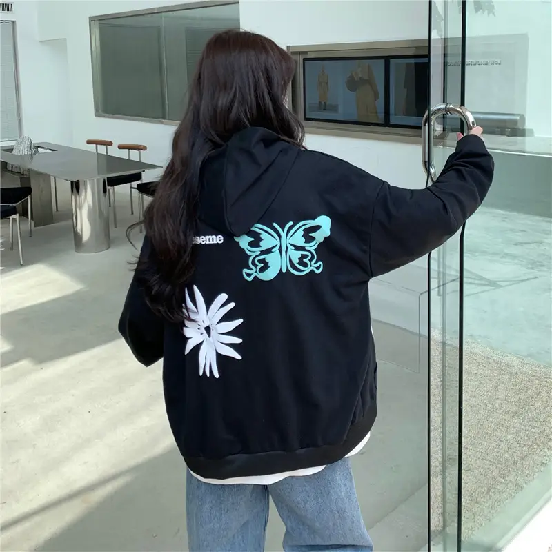 Autumn 2022 Black Butterfly Hoodie for Women — feature 17