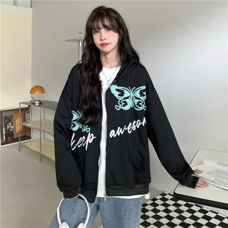 Autumn 2022 Black Butterfly Hoodie for Women — feature 18