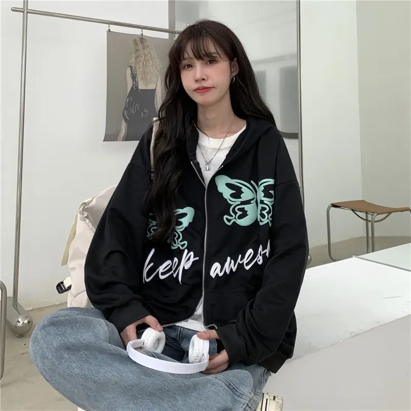Autumn 2022 Black Butterfly Hoodie for Women — feature 6