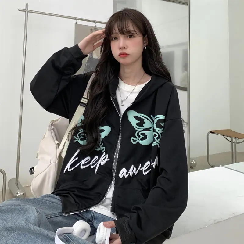 Autumn 2022 Black Butterfly Hoodie for Women — feature 9