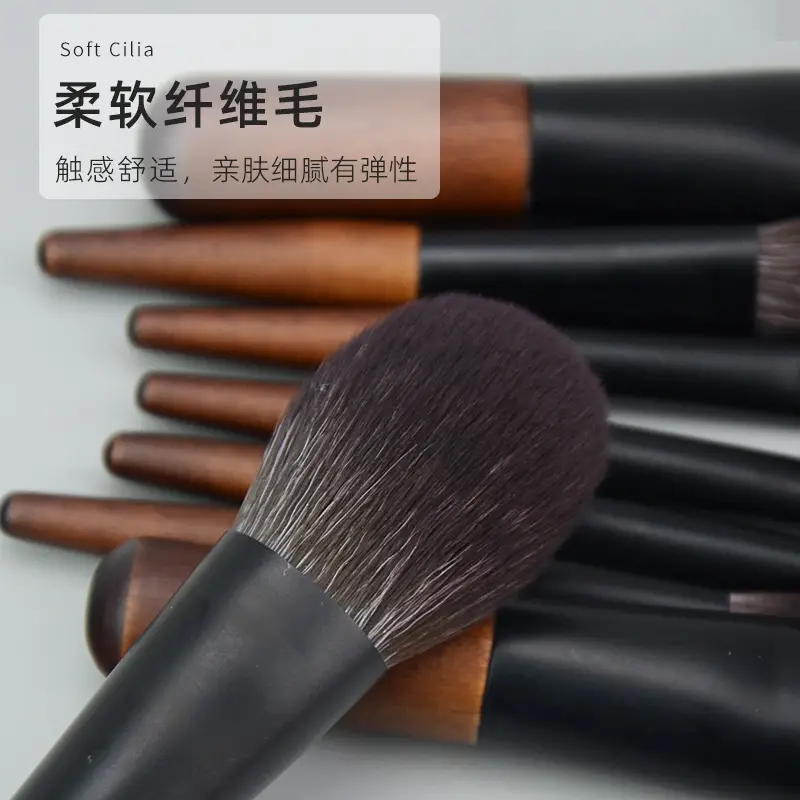 12-Piece Mini Makeup Brush Set with Zipper Case - Image 4