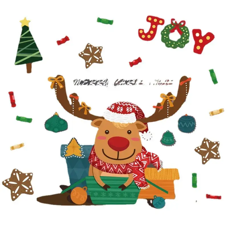 New Year Christmas Window Stickers Electrostatic Glass Decor - Image 34