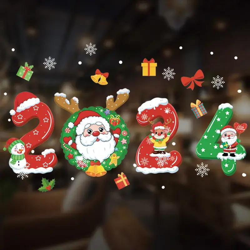 New Year Christmas Window Stickers Electrostatic Glass Decor - Image 13