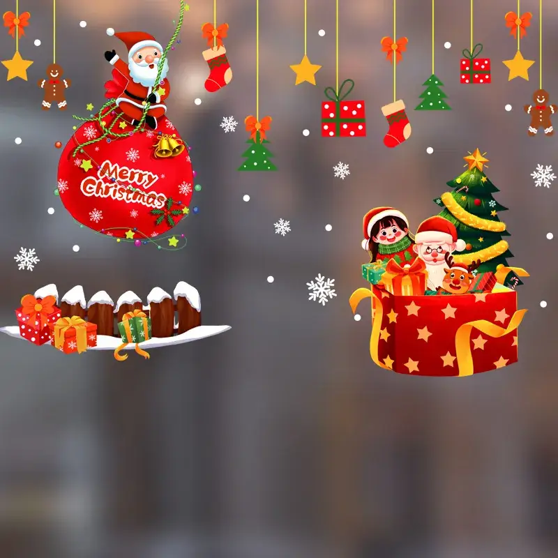 New Year Christmas Window Stickers Electrostatic Glass Decor - Image 14