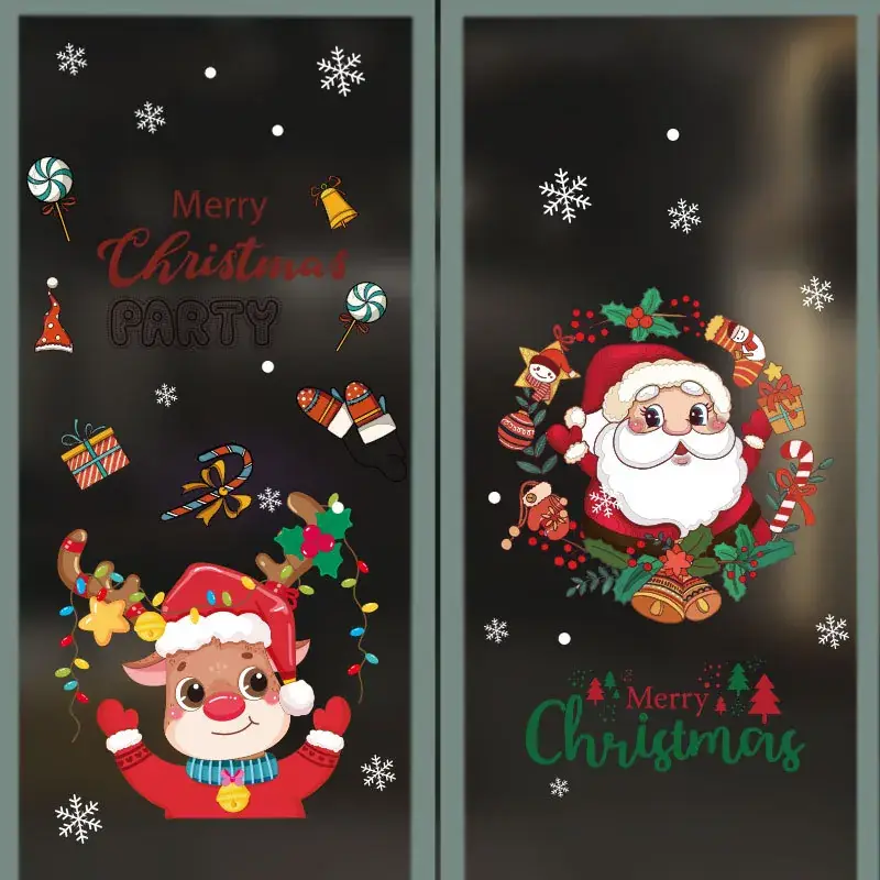 New Year Christmas Window Stickers Electrostatic Glass Decor - Image 2