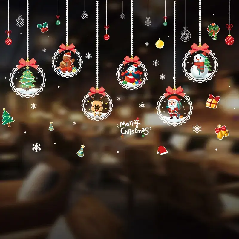 New Year Christmas Window Stickers Electrostatic Glass Decor - Image 16