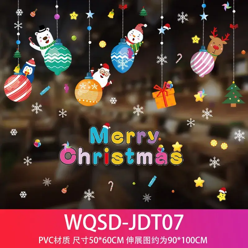 New Year Christmas Window Stickers Electrostatic Glass Decor - Image 22