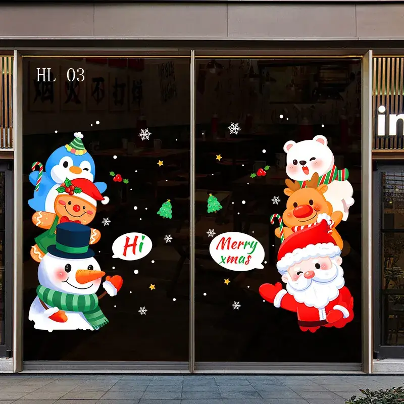 New Year Christmas Window Stickers Electrostatic Glass Decor - Image 26