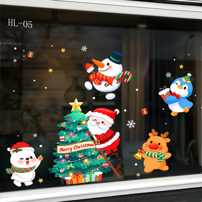 New Year Christmas Window Stickers Electrostatic Glass Decor - Image 27