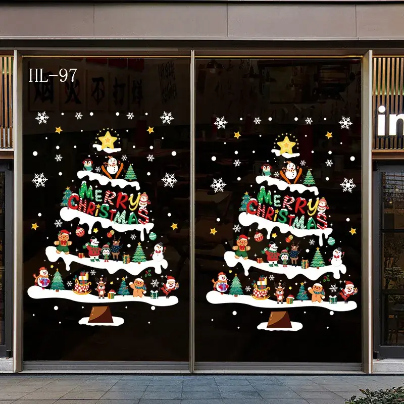 New Year Christmas Window Stickers Electrostatic Glass Decor - Image 29